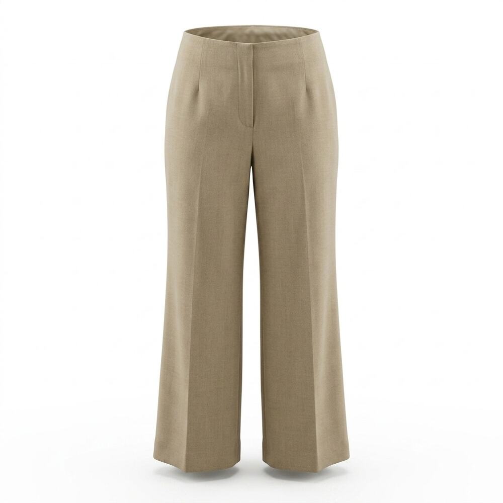 Talbots Wool Blend Petites Beige Wide Leg Dress Pants Women Size 12P